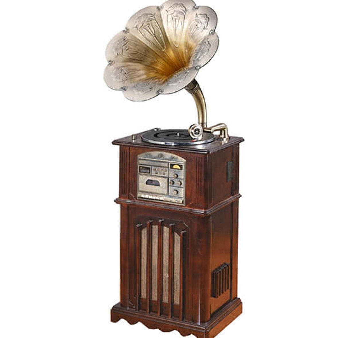 Gramofon Ahşap Standlı Plakçalar 135cm Radyo Bluetooth Usb Pikap C0352