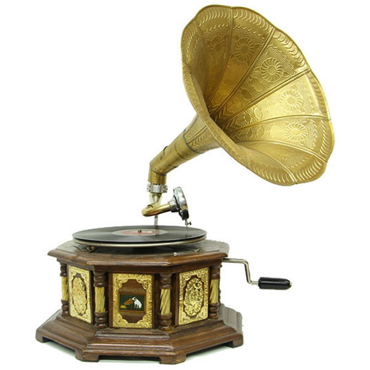 Gramofon Plakçalar 533 Sekizgen Bronz Kakma Kurmalı ASIG523DB