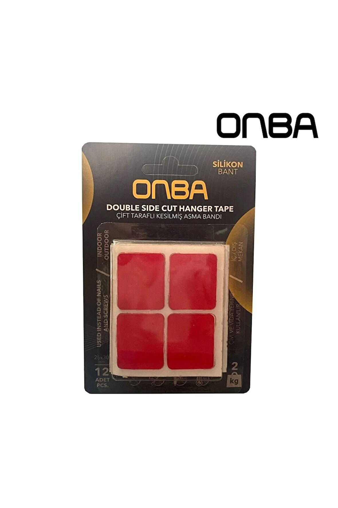 25mm X 30mm Hazır Kesilmiş Çift Taraflı Silikon Bant