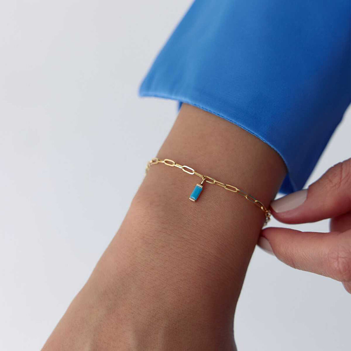 Mavi Taşlı Charm Bileklik