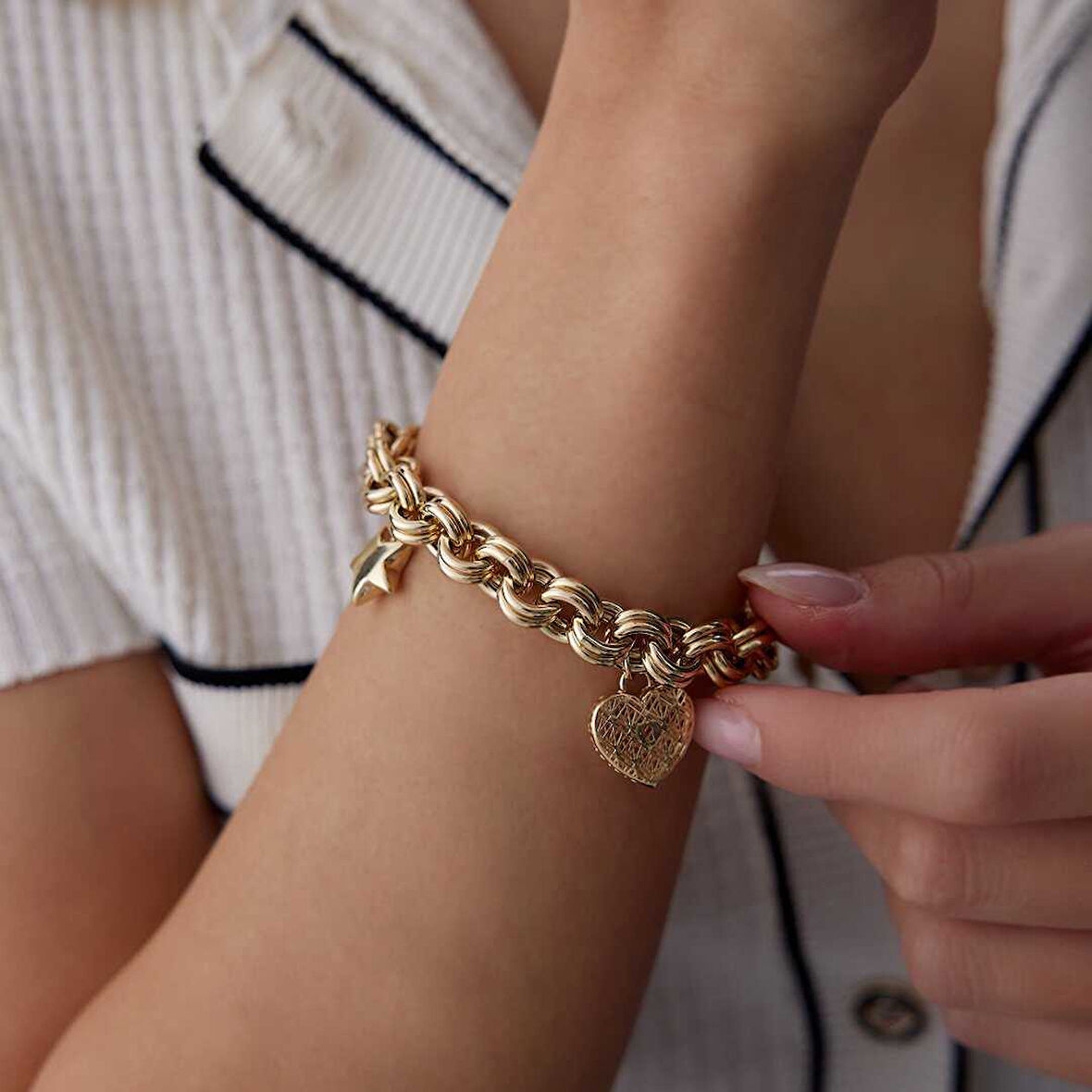 Yıldız ve Kalp Charm Bileklik