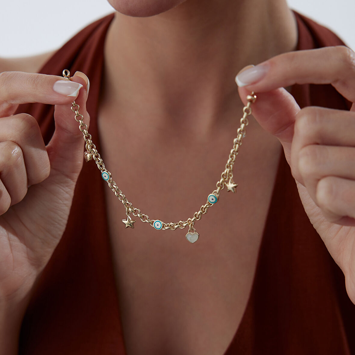 Aqua Göz Charm Bileklik