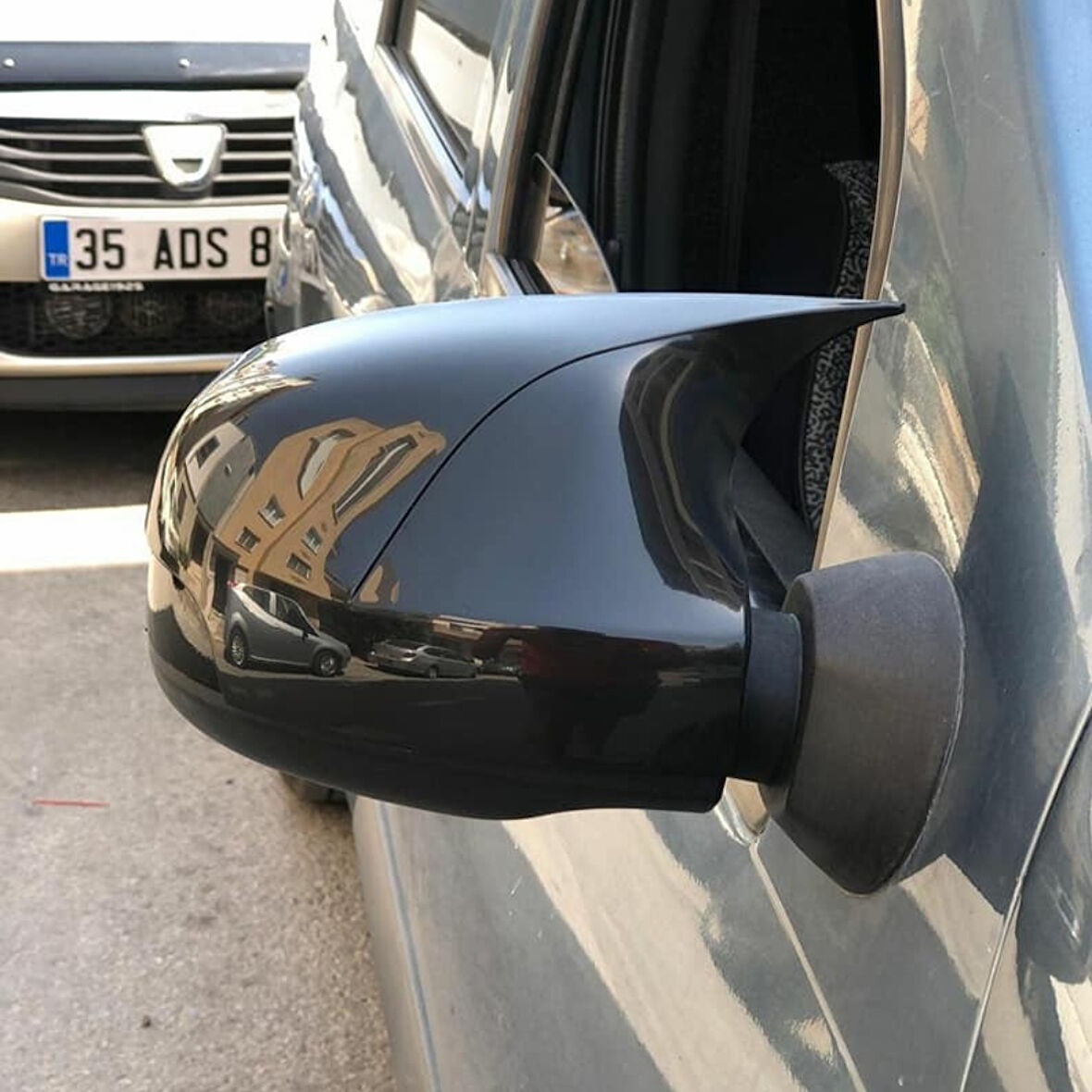 Sts Oto Aksesuar Dacia Logan 2009-2020 Batman Yarasa Ayna Kapağı Piano Black Abs Plastik