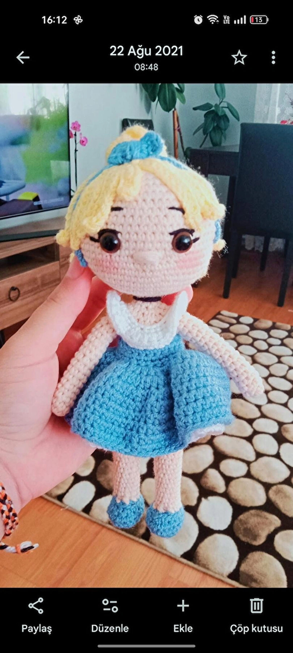 Amigurumi örme oyuncak bebek Elsa minik frozen