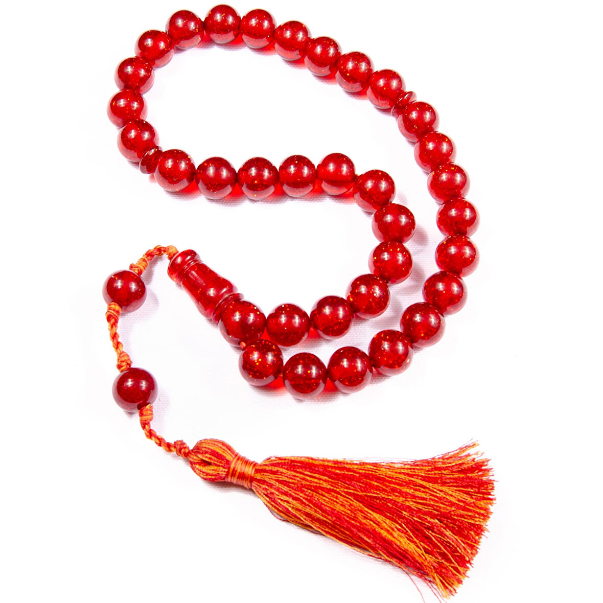 Küre Kesim 16x14 mm Koleksiyonluk İri Boy Simli Katalin 48 cm Saray Püsküllü Tesbih 