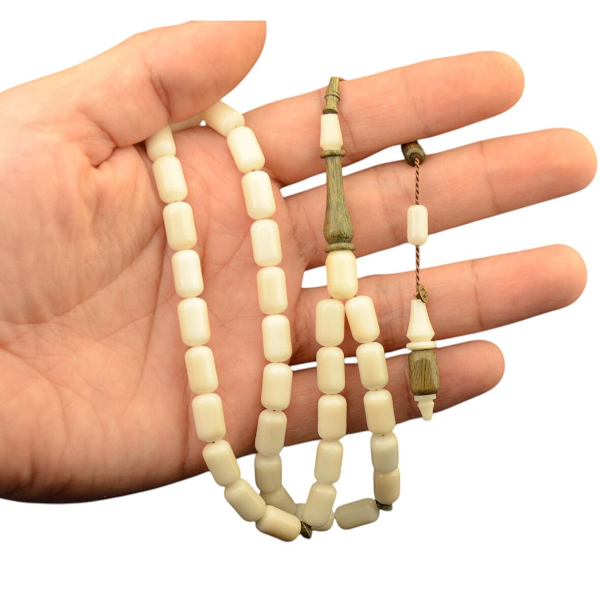 Kapsül Kesim 11x7 mm Pelesenk Ağacı Detaylı Sistem Püsküllü Narçıl Tesbih