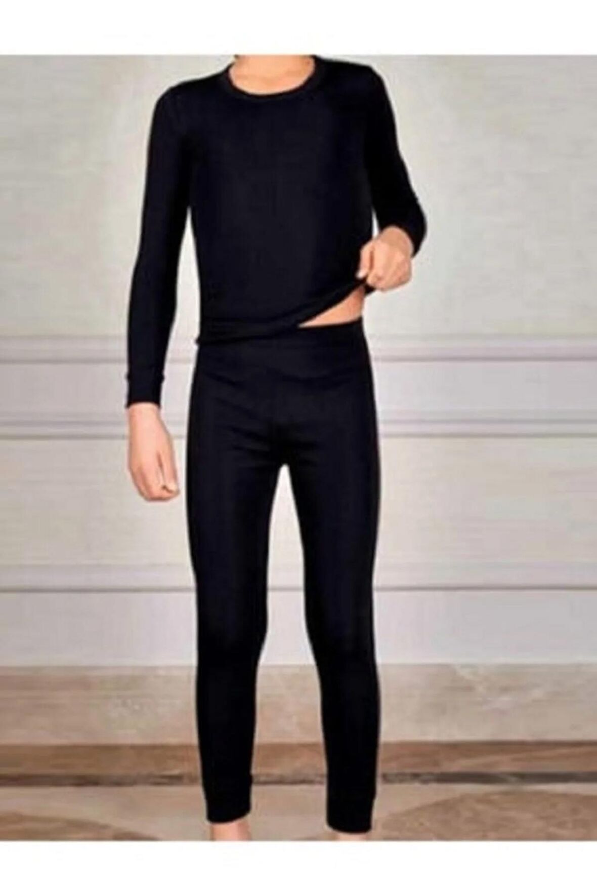 Erkek Çocuk Termal Üst Siyah