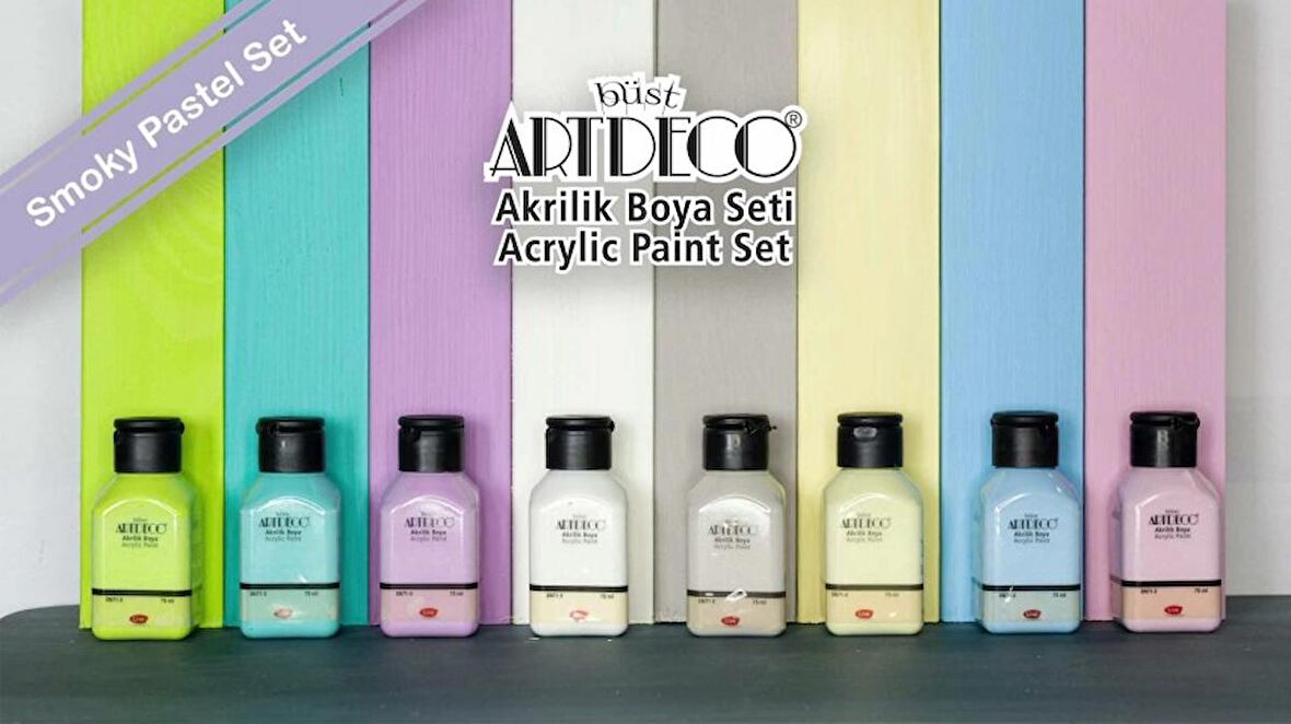 Artdeco Akrilik Boya 8x75ml Pastel Smoky Renkler Set