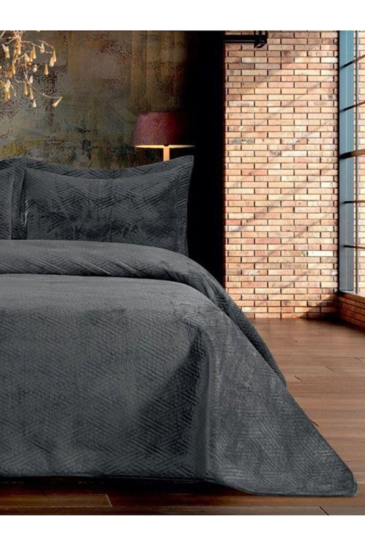 Royam Vicenza Kadife Çift Kişilik Yatak Örtüsü Seti 240 x 260
