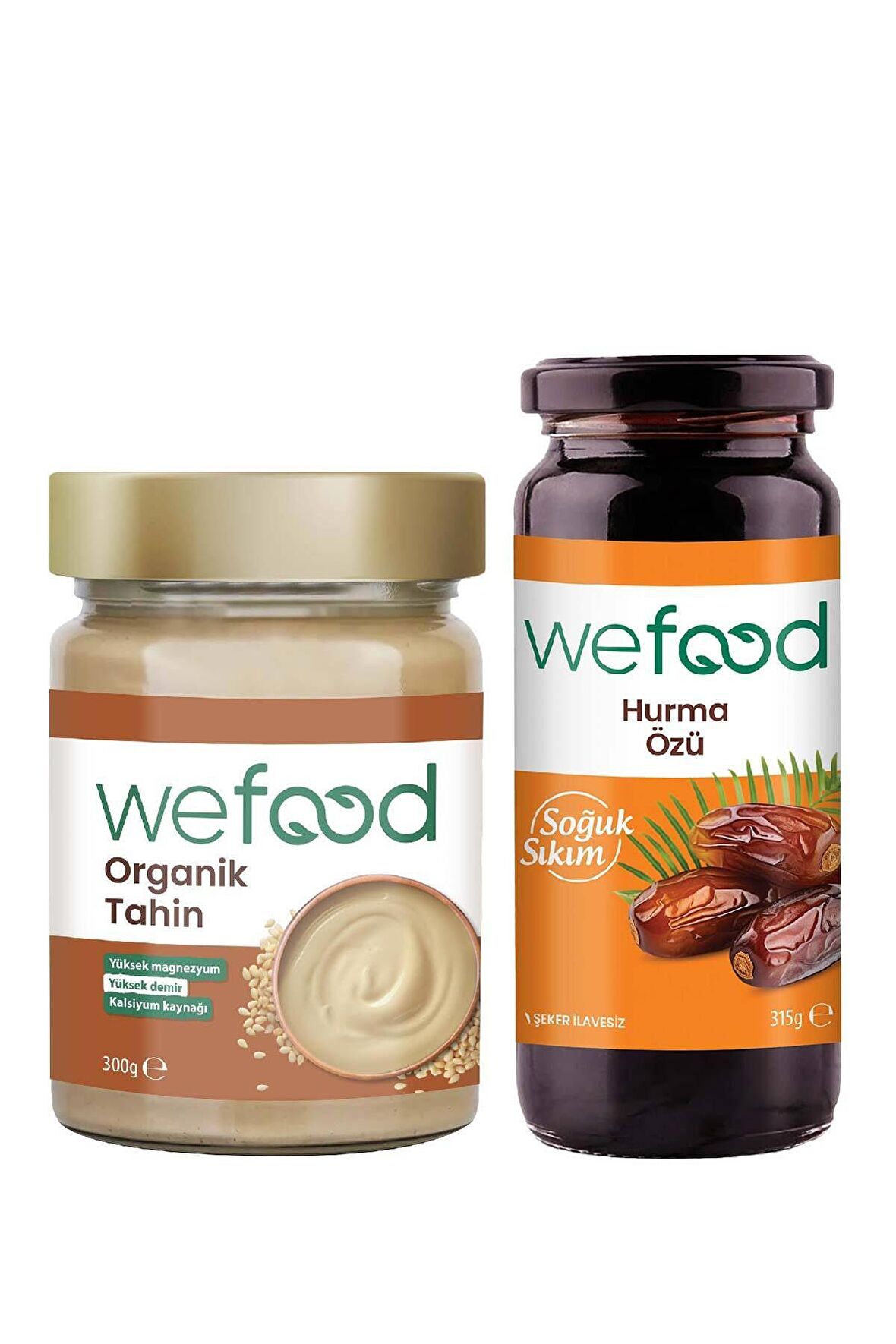 Wefood Organik Tahin 300 gr + Wefood Hurma Özü 315 gr