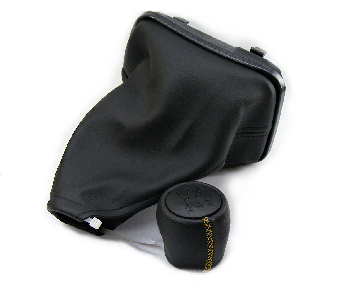 Fiat Linea Deri Vites Topuzu ve Körüğü Takım - Sarı Dikiş (2007 - 2017)