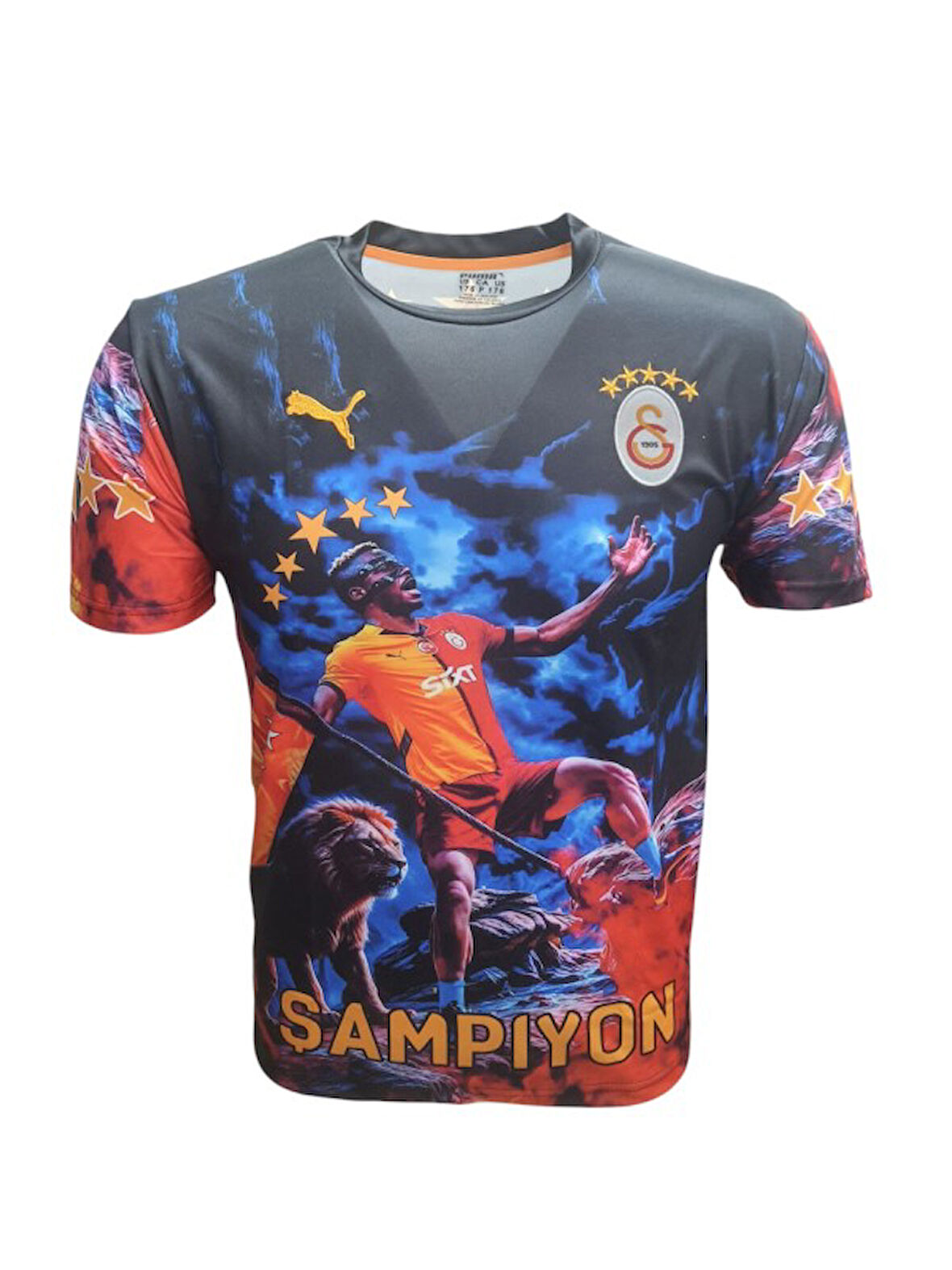 Victor Osimhen V01597 Çocuk Özel Baskılı Resimli Forması - Umut - V01597 - Siyah - ST01597-Siyah-128