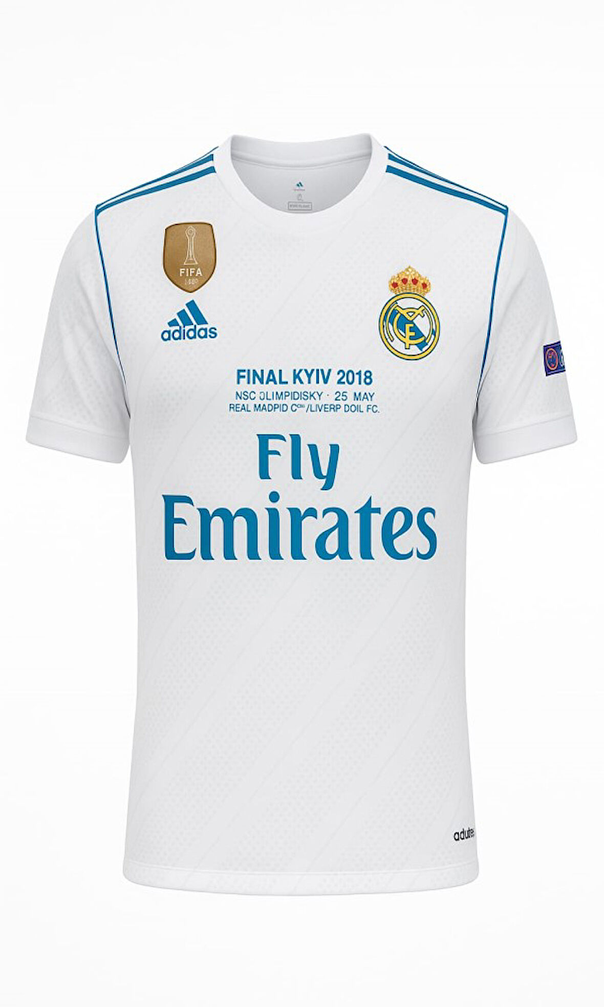 Real Madrid R02860 2018 Kiev Şampiyonlar Ligi Finali Cristiano Ronaldo Forması - Beyaz