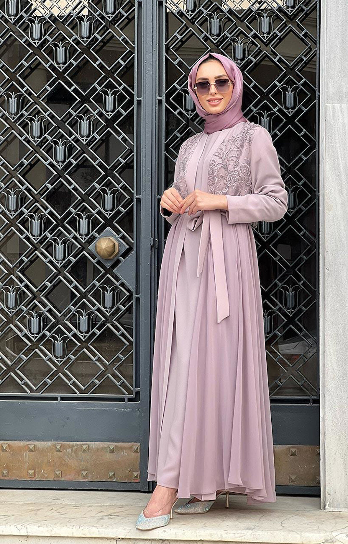 Nurcan Çetin Abaya Takım 7638 Lila