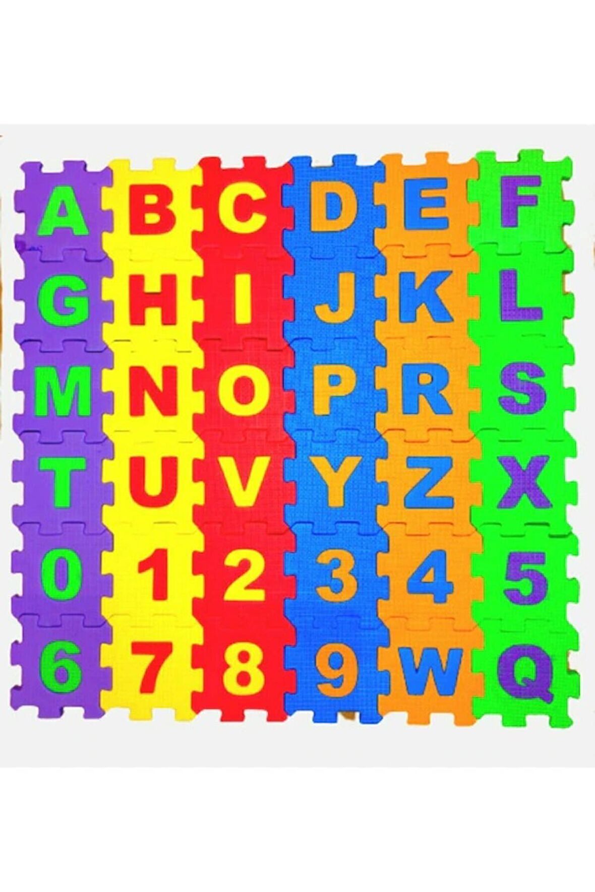 36 Parça Çocuk Oyun Karosu Eva Puzzle Yer Matı Harf Ve  Sayılar Eğitici Oyun Halısı Mini