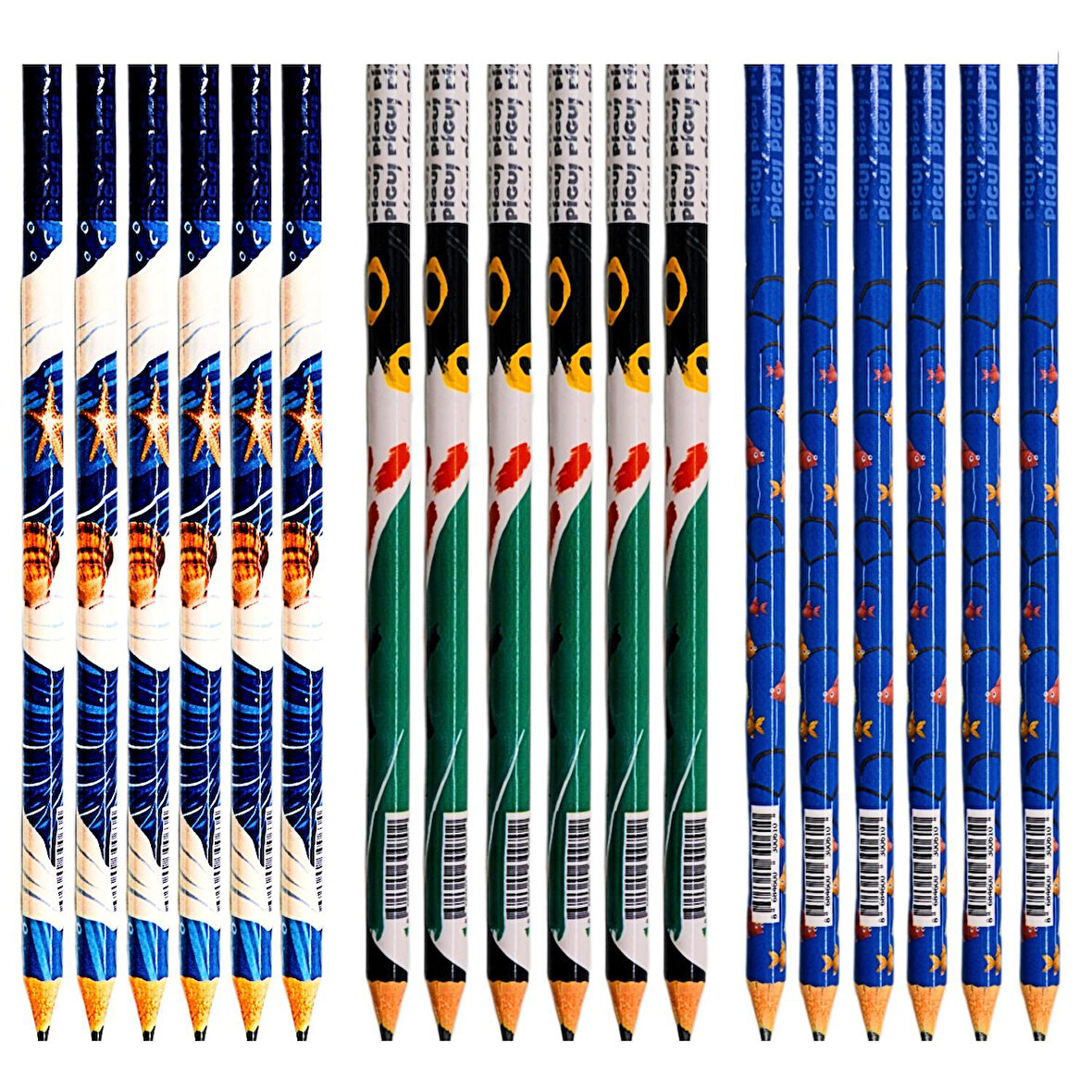 Gen-Of Pigui Karışık Desenler 18 Li Kurşun Kalem Seti