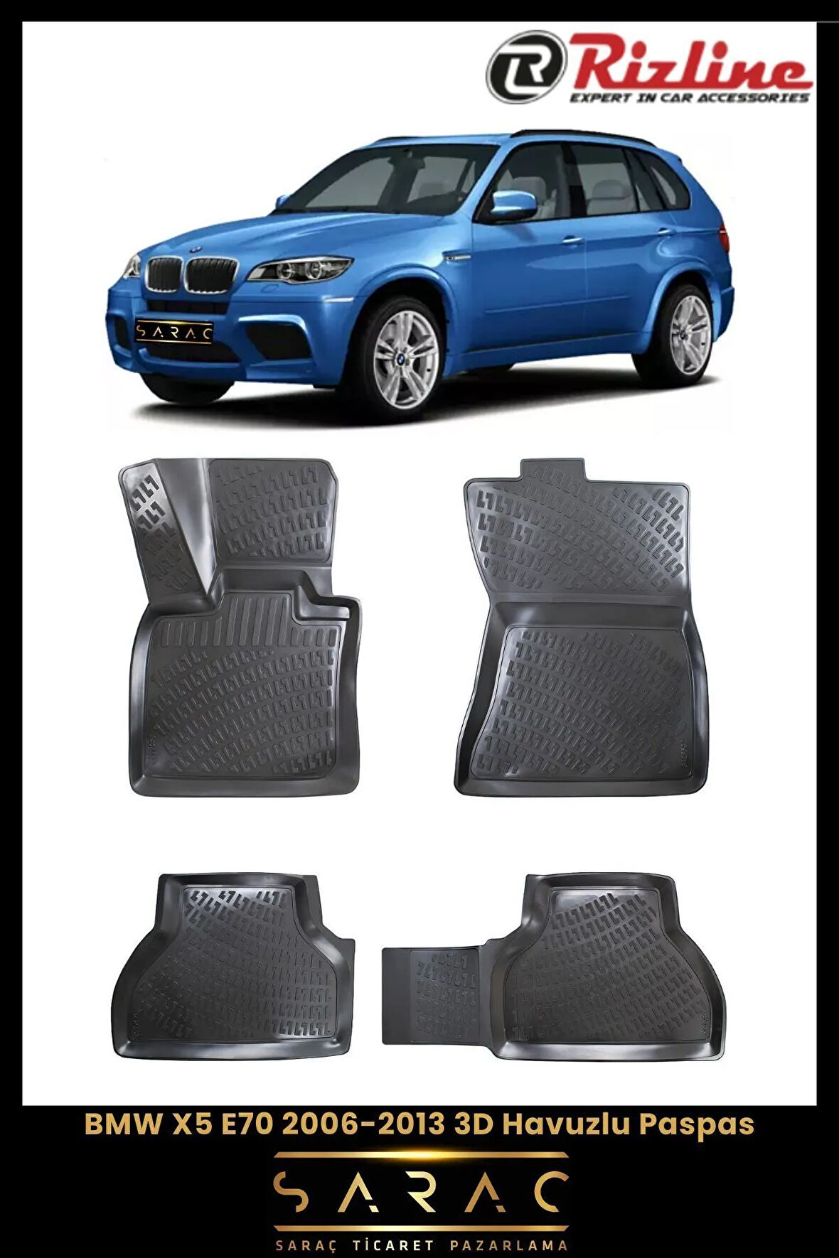 Rizline BMW X5 E70 2013 Model 3D Havuzlu Paspas