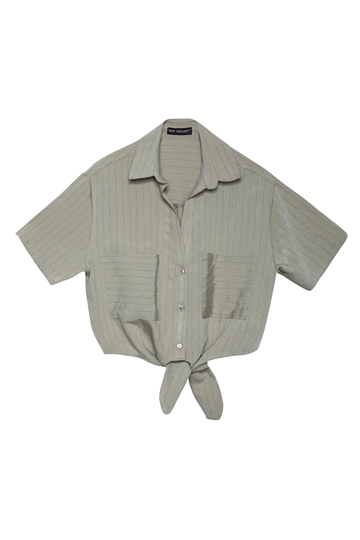 Çizgili Gömlek Haki