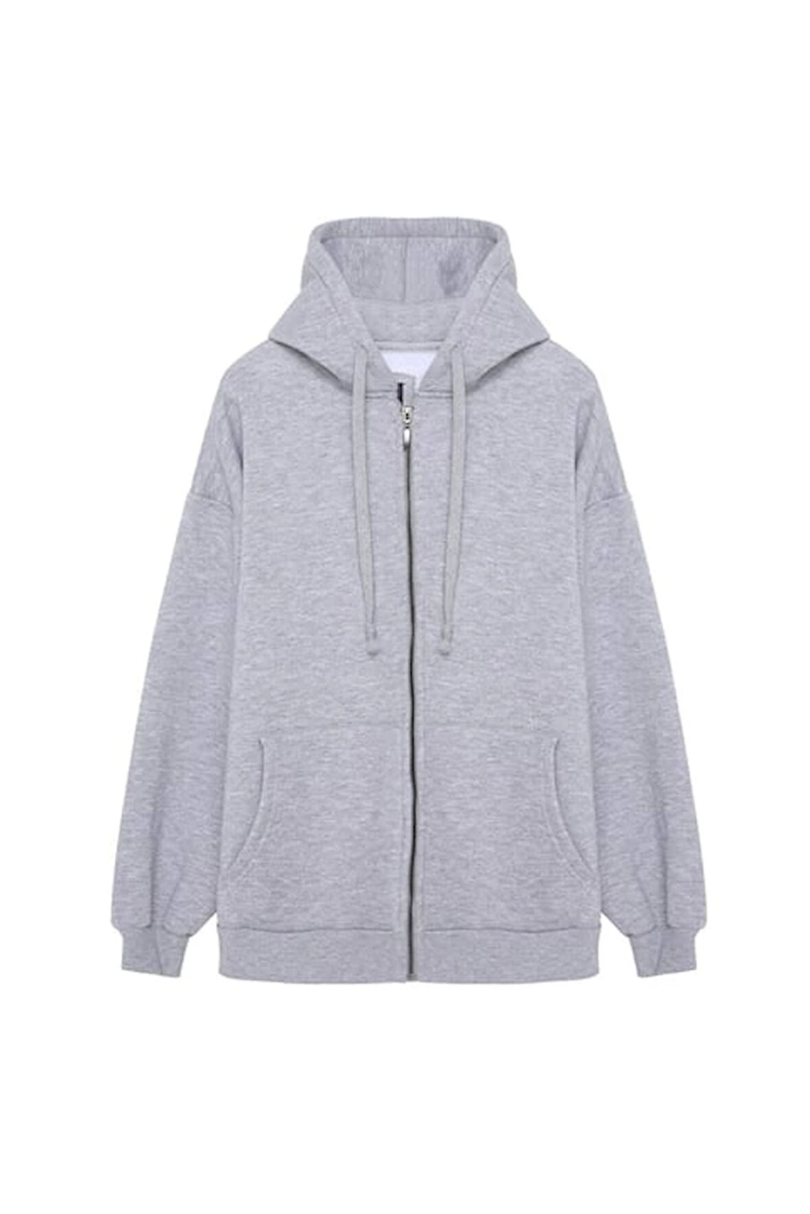 Fermuar Detaylı Sweatshirt Gri