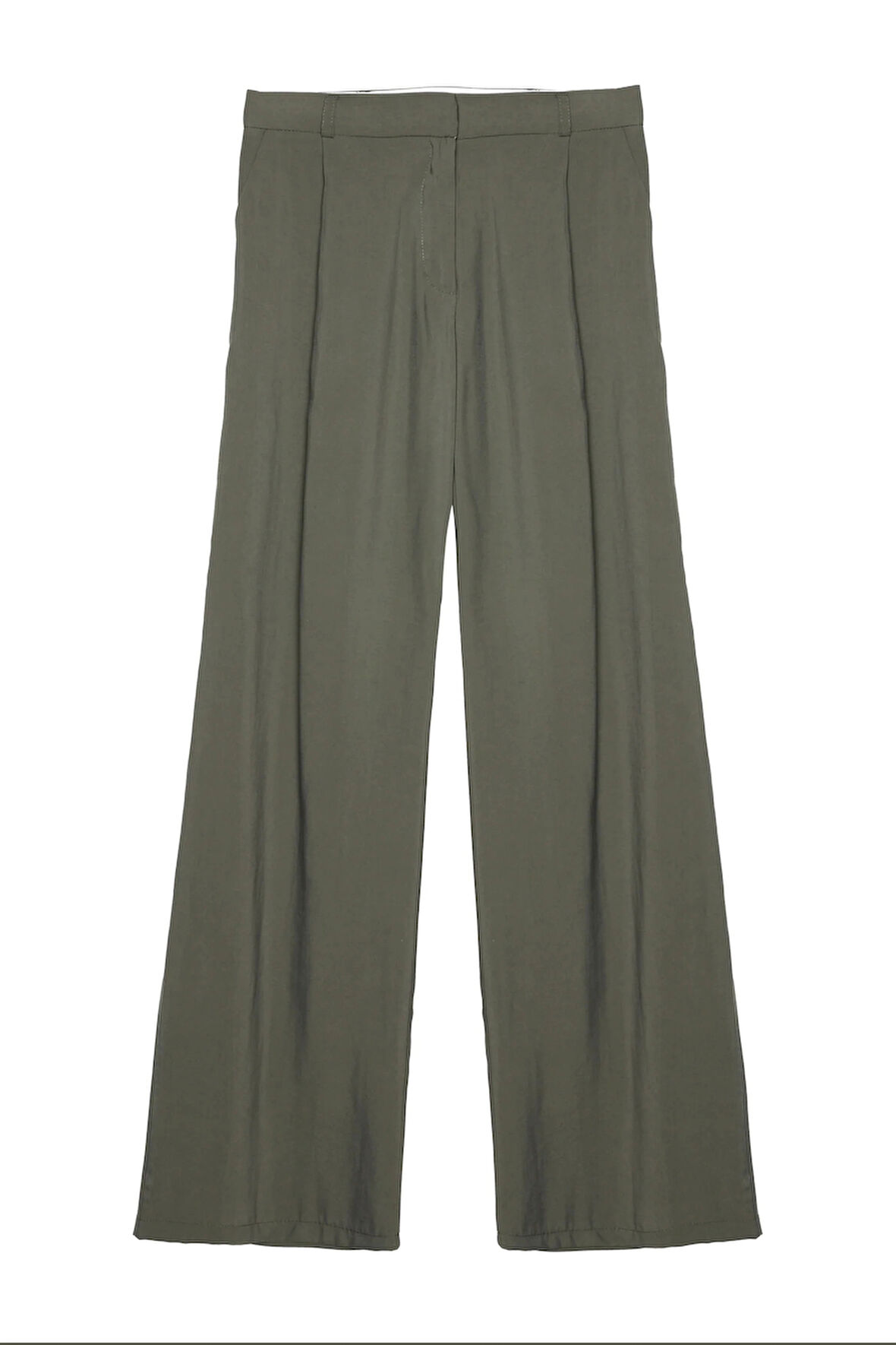 Palazzo Kumaş Pantolon Haki