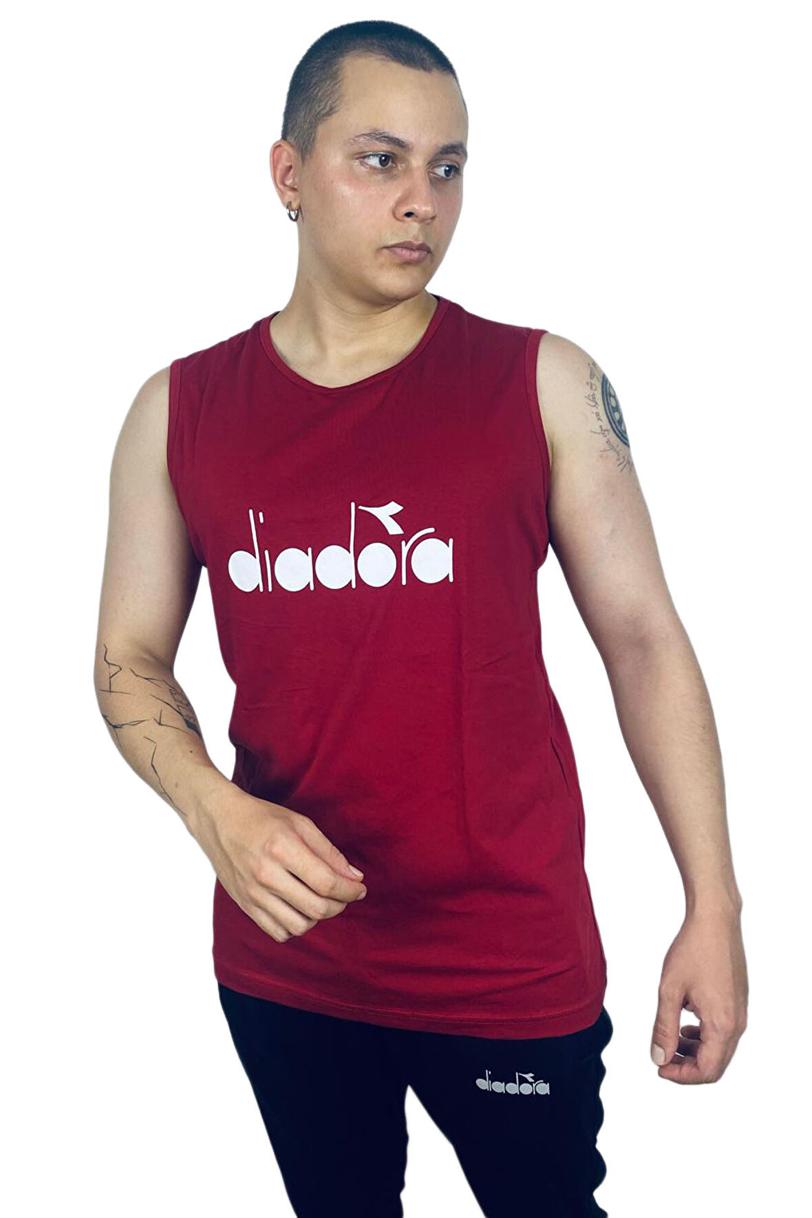 Diadora Therm Erkek Bordo Kolsuz T-shirt - 1ATL01-BORDO