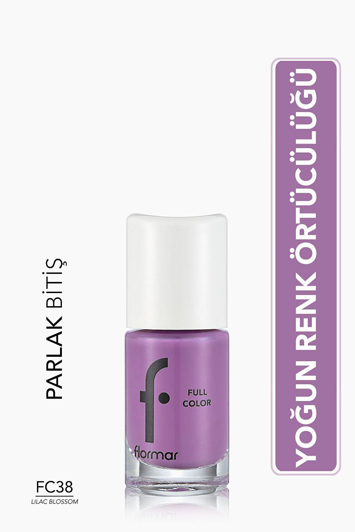 Flormar Yoğun Renk Veren Parlak Oje (Lila) - Full Color Nail Enamel - FC38 LILAC BLOSSOM - 8690604379910