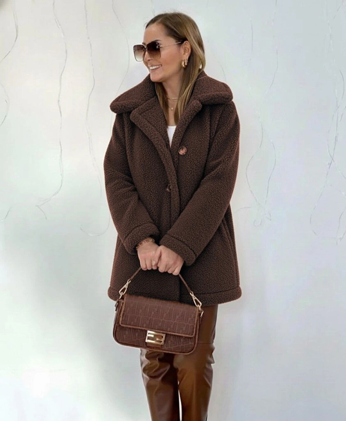 Kadın Uzun Kollu Yakalı önden Düğmeli Welsoft Kaban