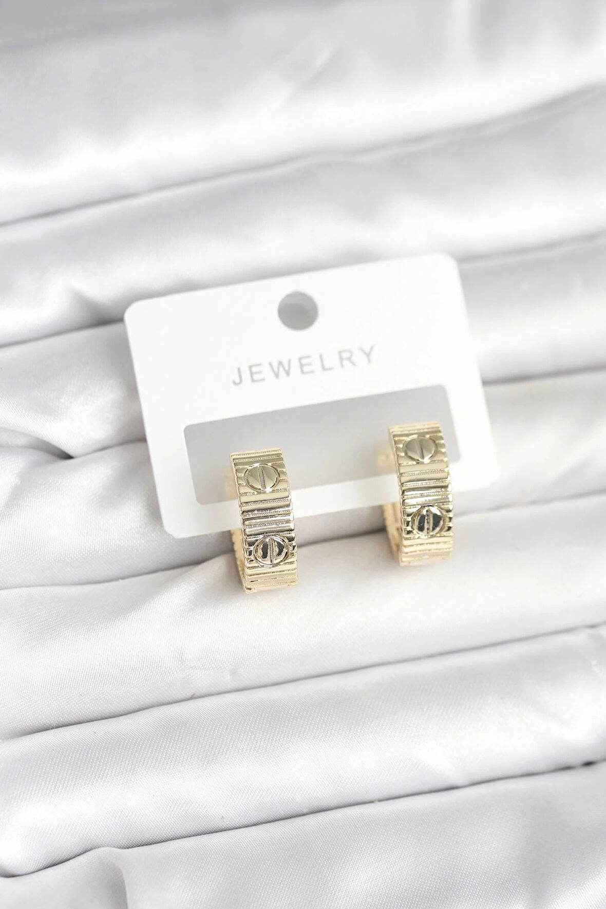 Pirinç Gold Renk Halka Kadın Küpe