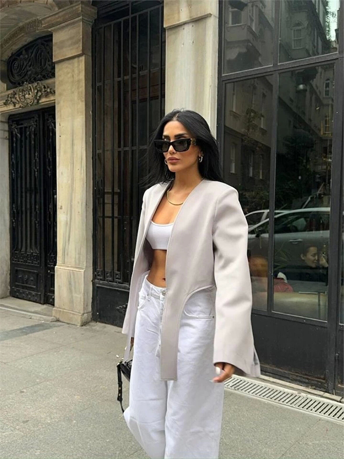 CROP CEKET BAĞLAMA KUYRUKLU - Gri