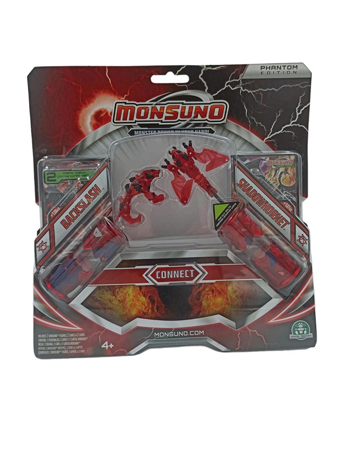 Monsuno Backslash, Shadowhornet Tüp 2 Kart 2 Figür Lisanslı Monsuno Oyuncakları