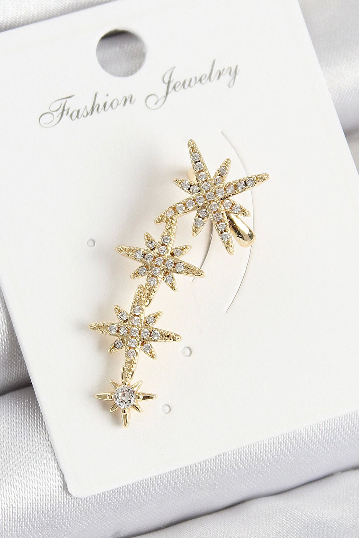 Pirinç Kutup Yıldızı Model Gold Renk Sağ Kıkırdak Küpe