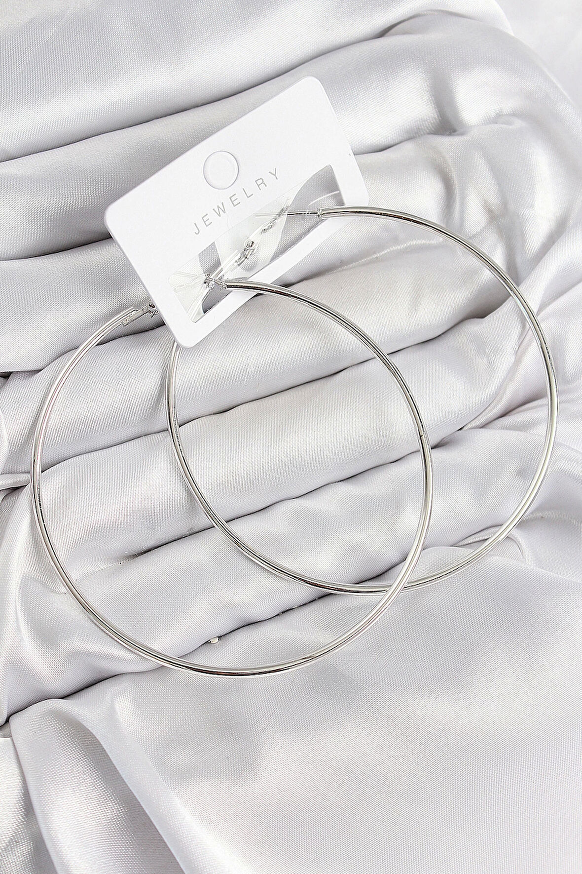 Pirinç Halka Model Gümüş Renk Kadın Küpe