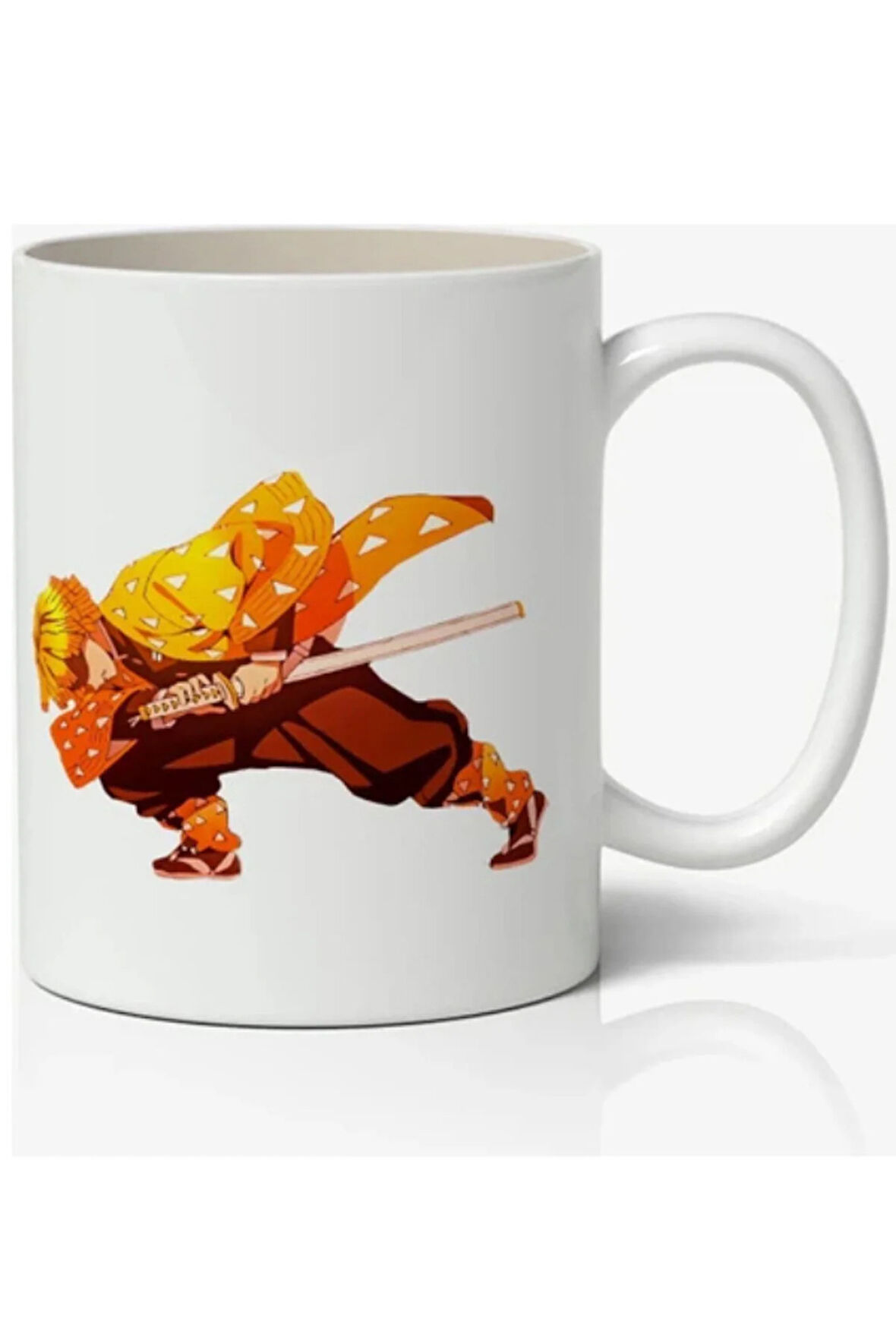 Demon Slayer İblis Keser Zenitsu Agatsuma Anime Temalı Beyaz Kupa Bardak Sevgiliye Arkadaşa Hediye