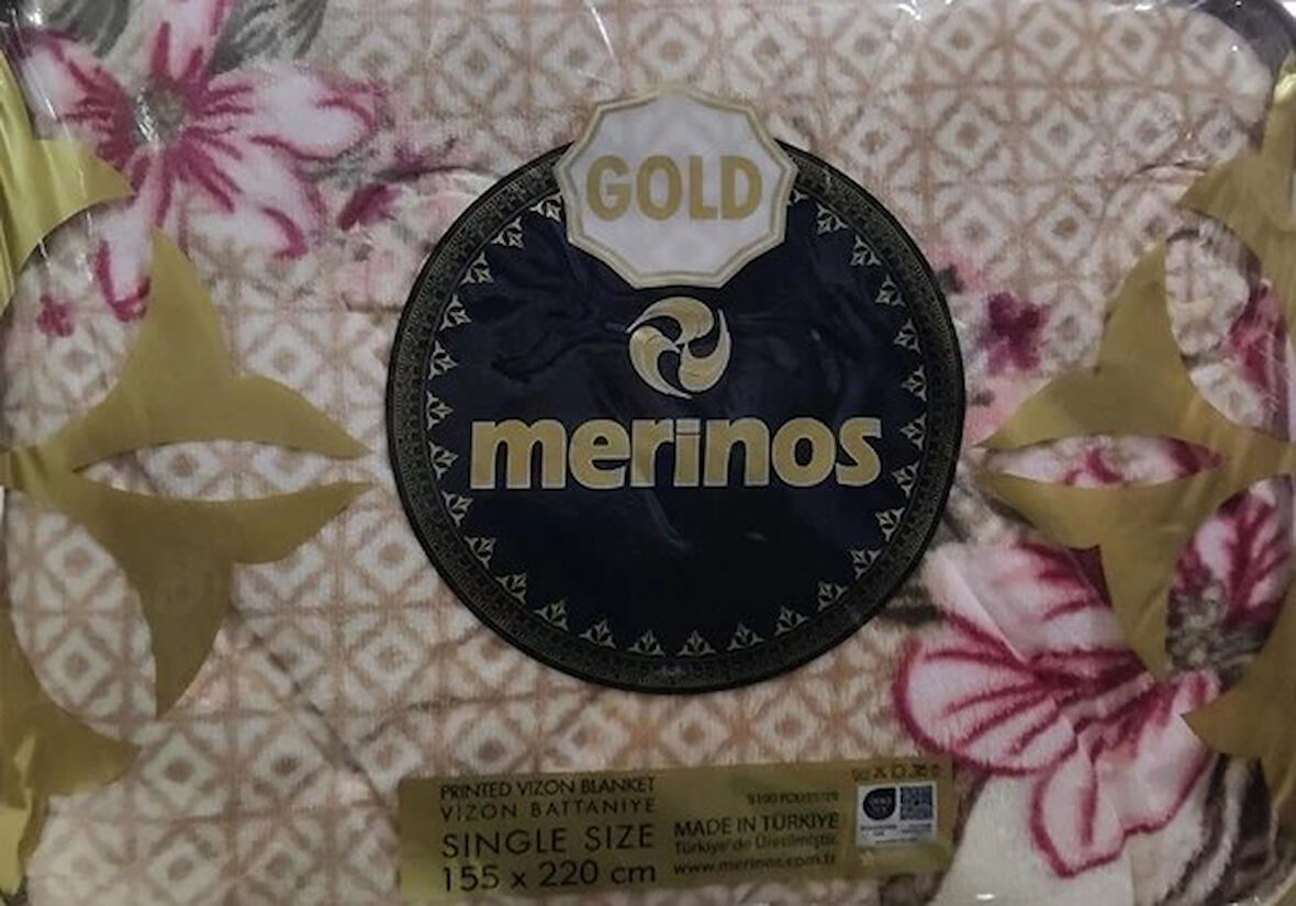 Merinos Gold 2 Kg Tek Kişilik Battaniye 155x220 Pembe Bej 