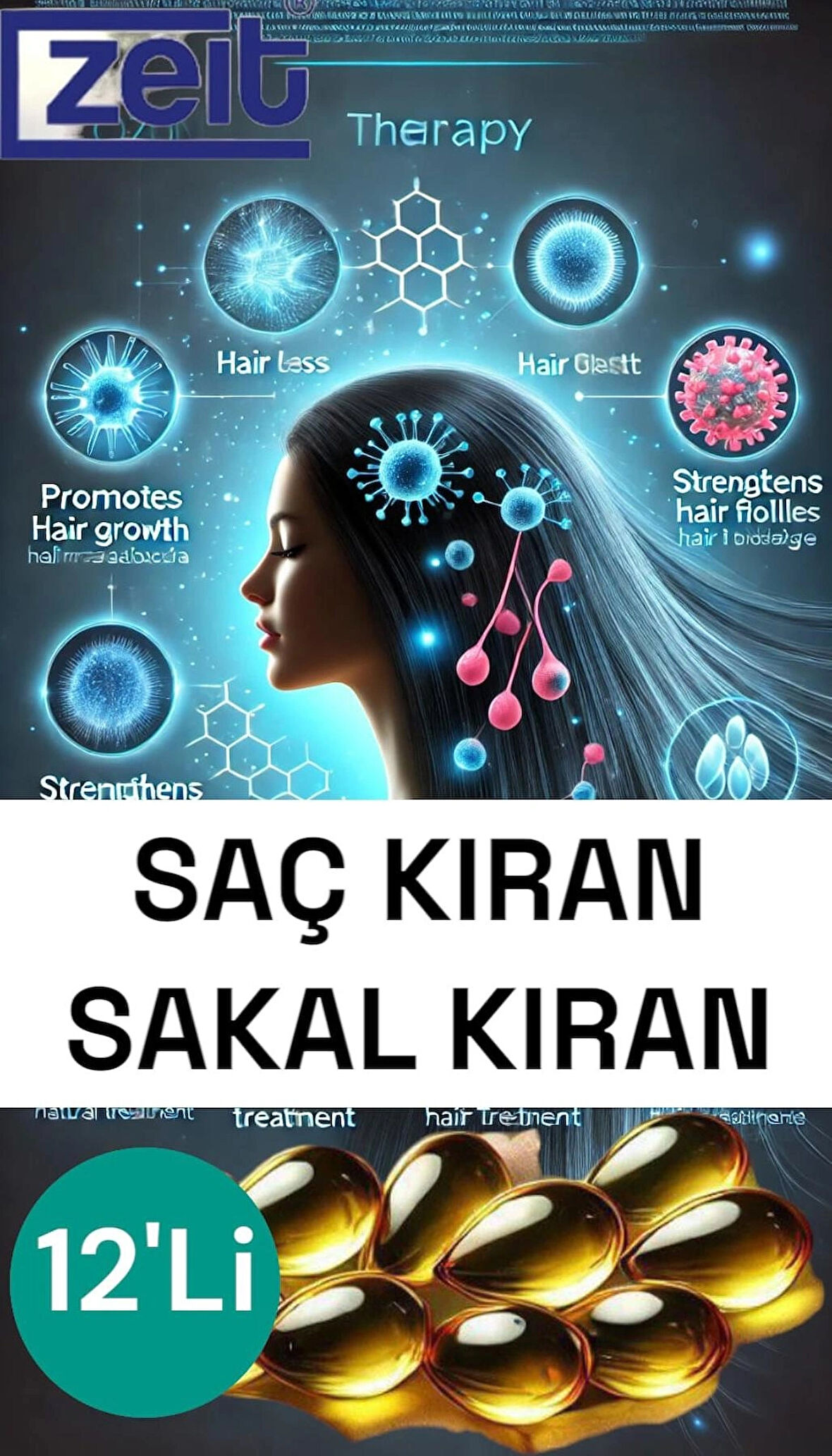 24'lü Aktif Ozon Kapsülleri – Saç ve Sakal Kıran İçin Hızlı Etkili Doğal Tedavi