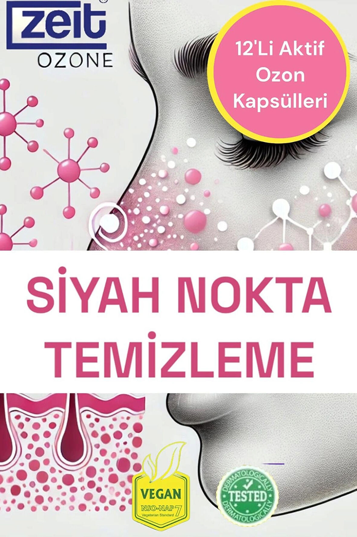 Siyah Nokta ve Leke Karşıtı Ozon Kapsülleri | 12'li Hücre Yenileyici Cilt Bakımı