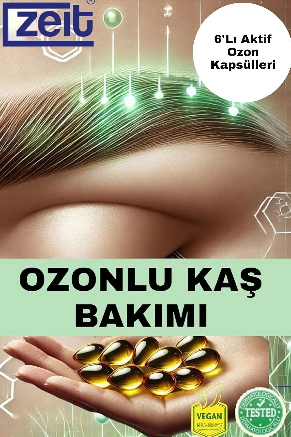 Kaş Dökülmesini Önleyici ve Güçlendirici Bakım Zeitozon 6'lı Aktif Ozon Kapsülleri 