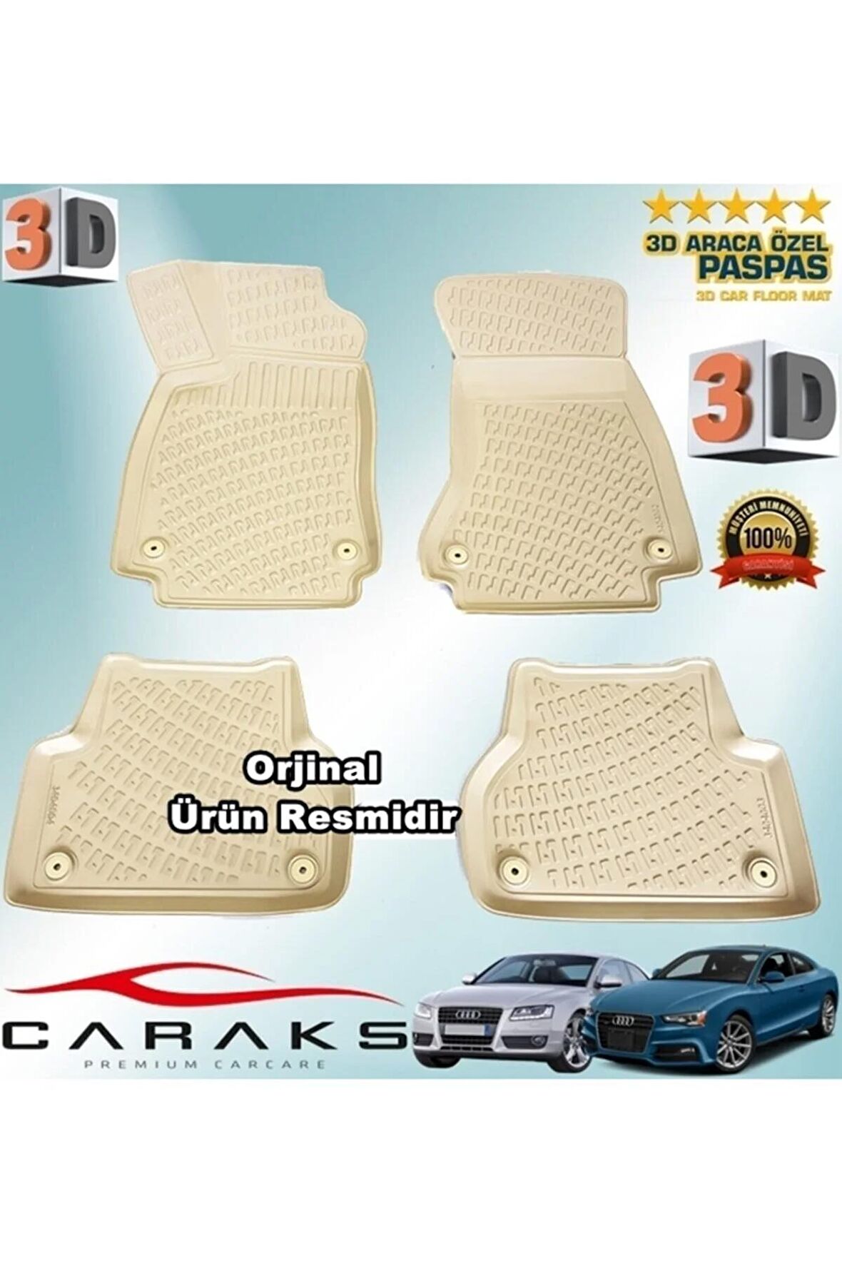 Audi A5 3d Paspas Havuzlu 2008 - 2020 Arası Bej 4 Prç.