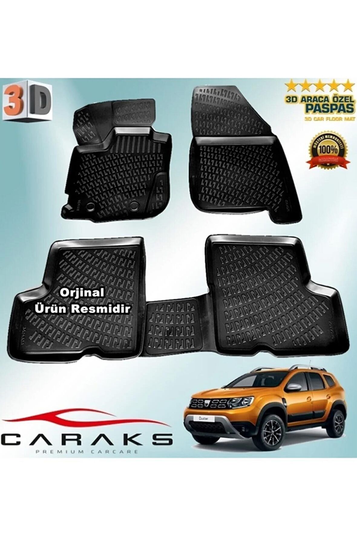 Dacia Duster 4x2 3d Paspas Havuzlu 2wd 2018 Sonrası Son Kasa Siyah 4 Prç.