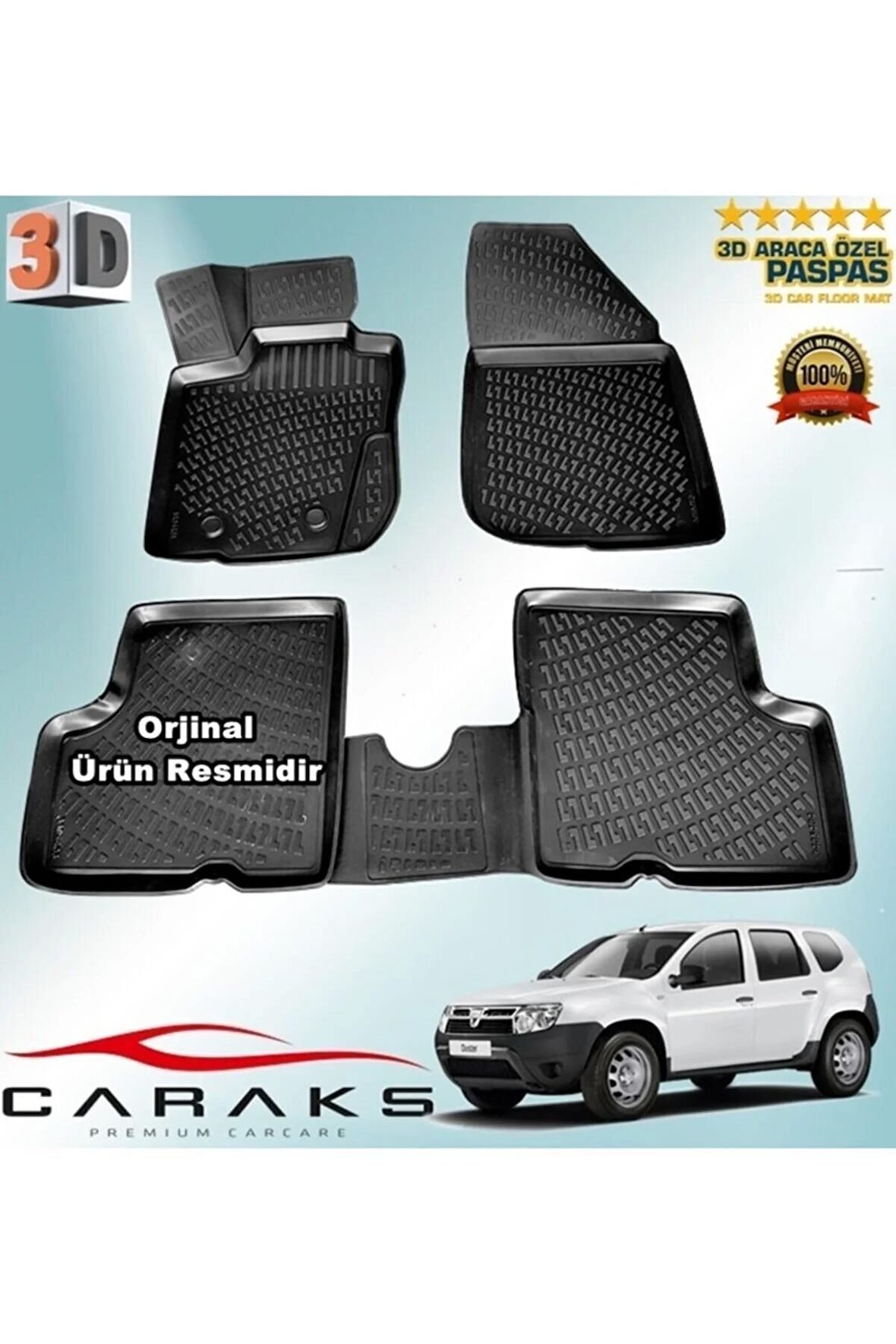 Dacia Duster 4x4 3d Paspas Havuzlu 4wd 2010 - 2017 Arası Siyah 4 Prç.