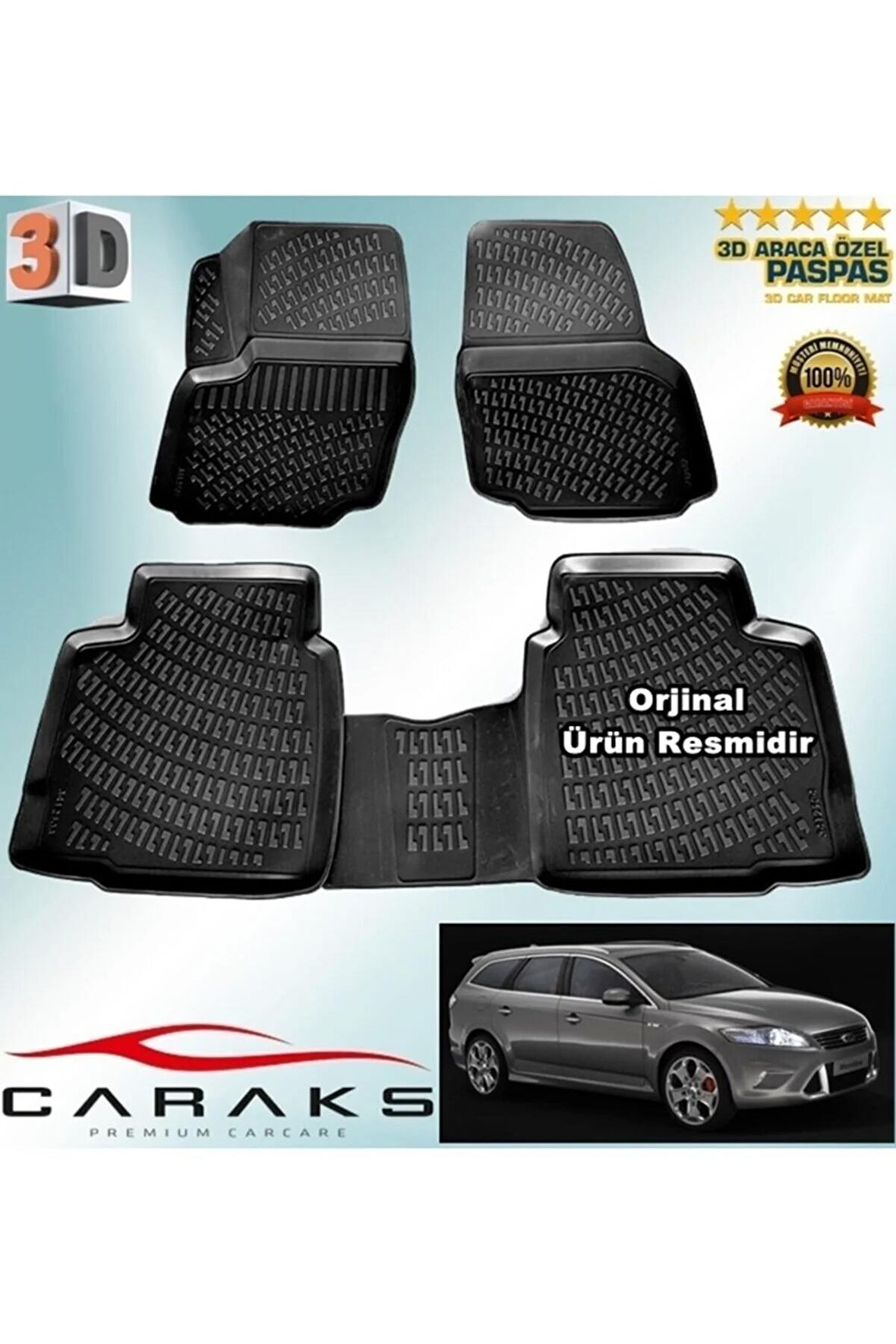 Ford Mondeo 3d Paspas Havuzlu Stw 2007 - 2014 Arası Siyah 4 Prç.