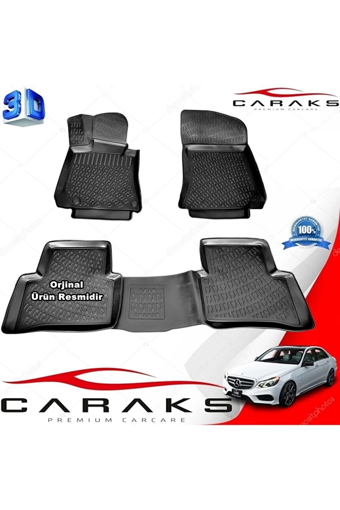 Mercedes W212 E Serisi 3d Paspas Havuzlu 2010 - 2015 Arası Siyah 4 Prç.