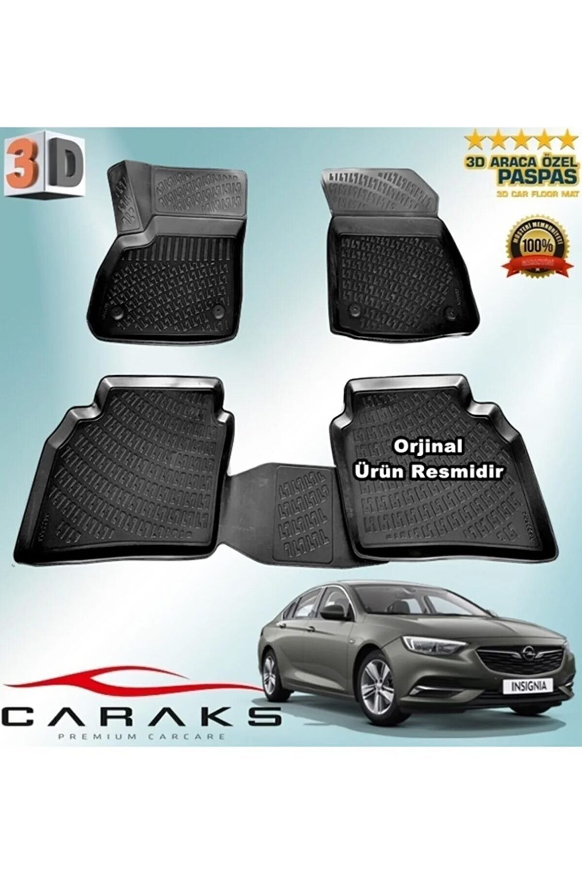 Opel Insignia 3d Paspas Havuzlu Sedan 2016 - 2020 Arası Siyah 4 Prç.