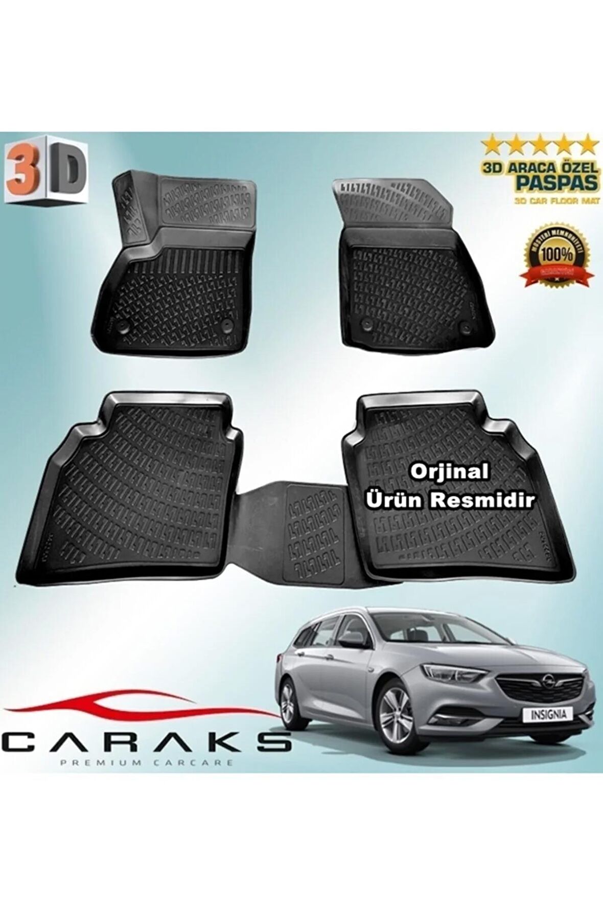 Opel Insignia 3d Paspas Havuzlu Stw 2016 - 2020 Arası Siyah 4 Prç.