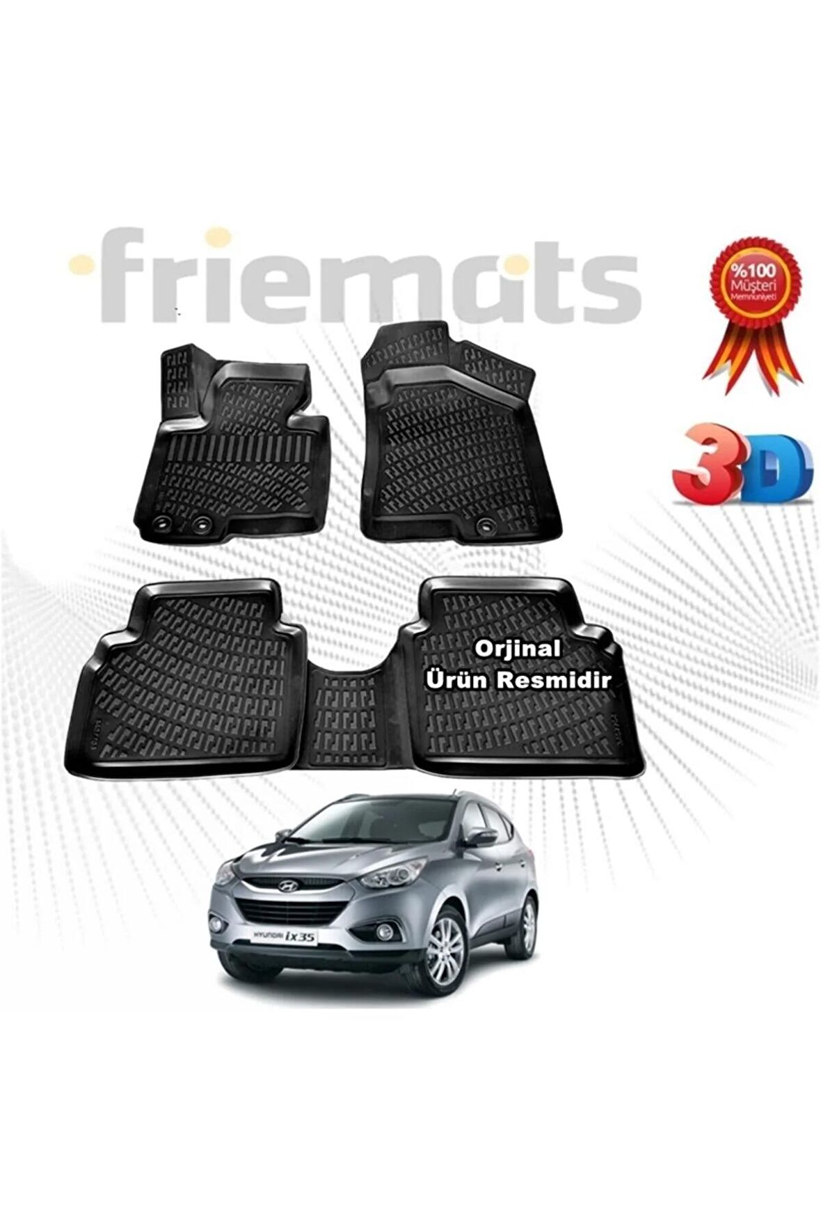 Hyundai Ix35 3d Havuzlu Paspas 2010-2015 Arası Siyah 4 Parça