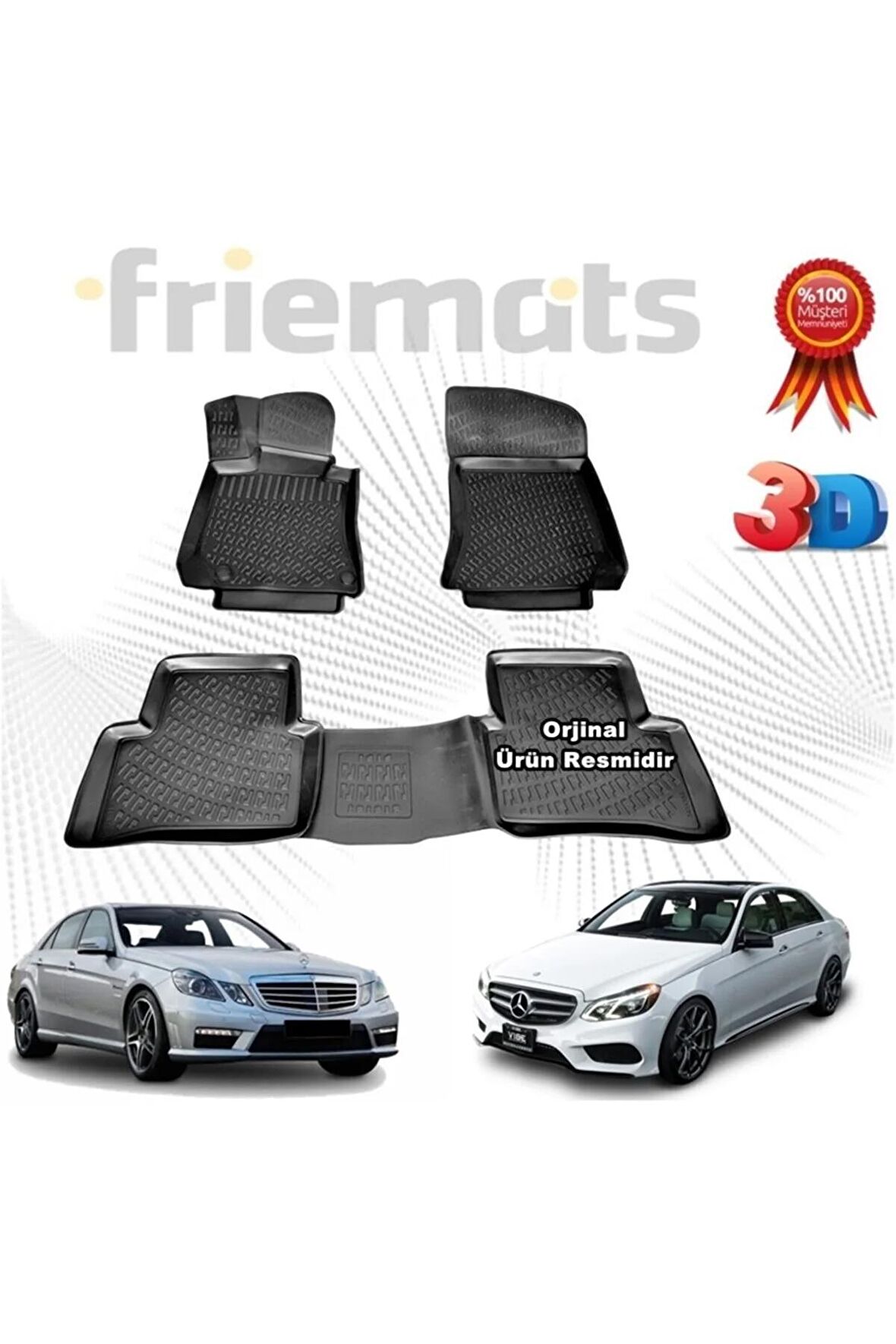 Mercedes W212 E Serisi 3d Havuzlu Paspas 2010-2015 Arası Siyah 4 Parça
