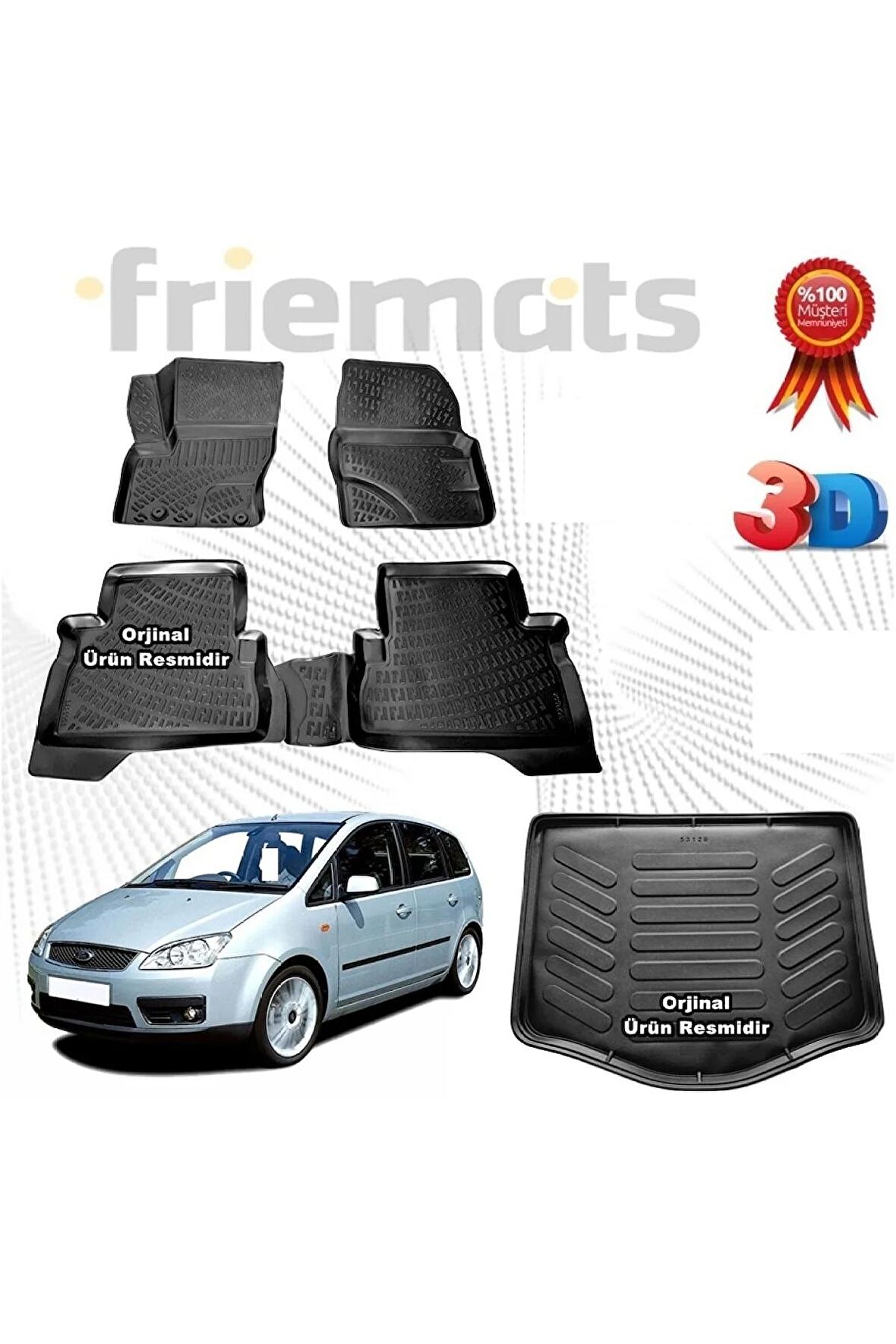 Ford C-max 3d Havuzlu Paspas + 3d Bagaj Havuzu 2002-2010 Arası