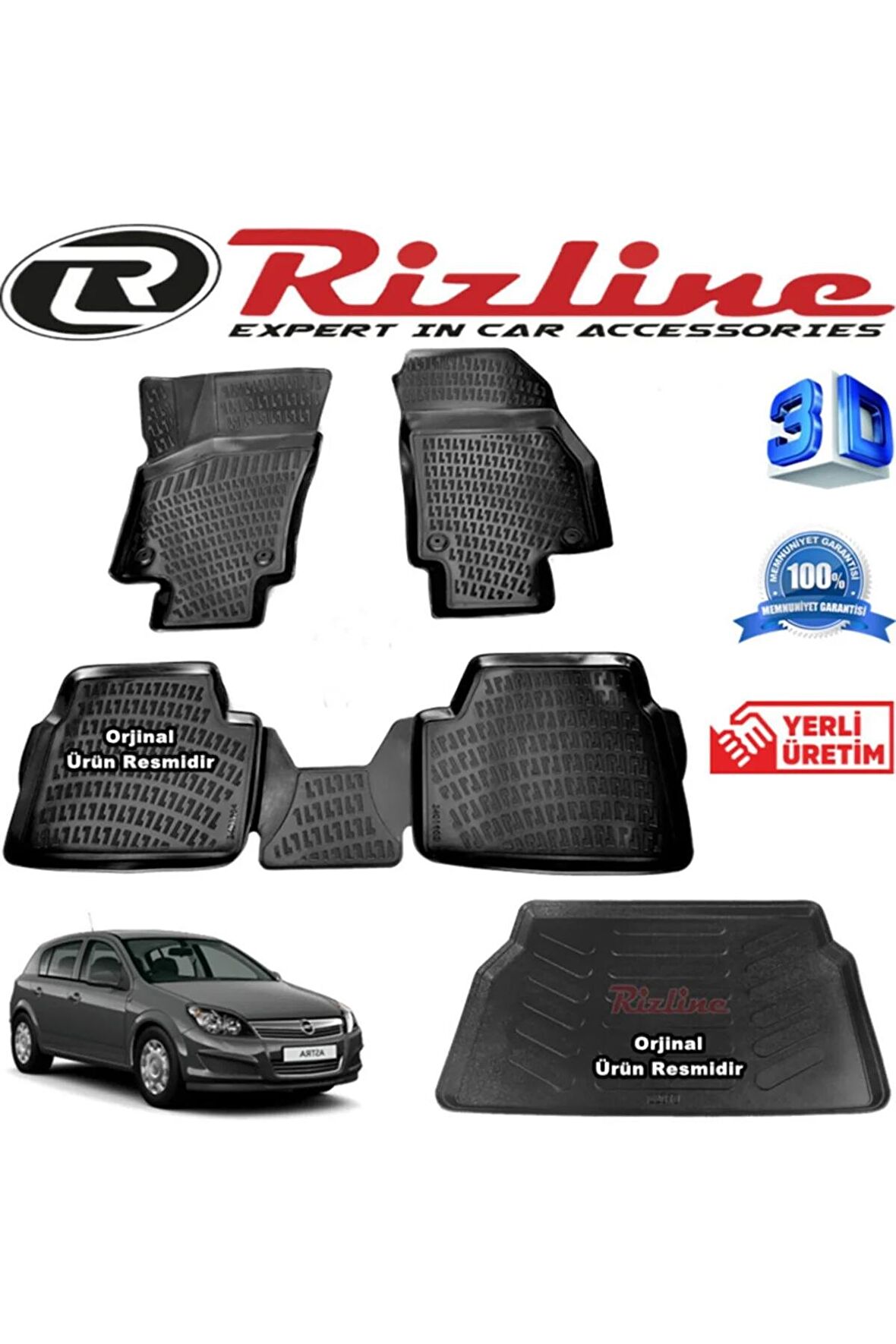 Opel Astra H 3d Paspas + 3d Bagaj Havuzu Hb 2004-2015 Arası Siyah