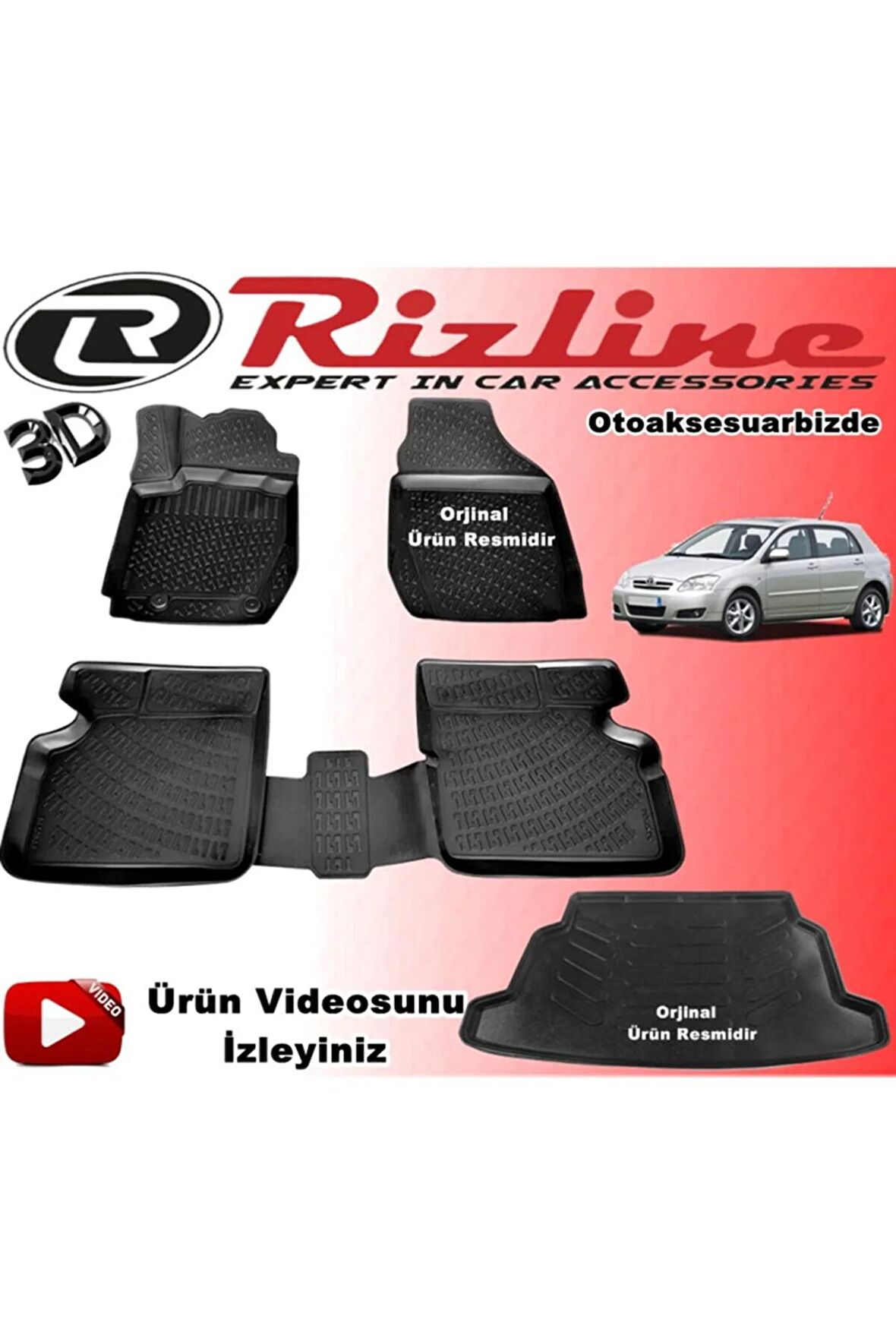 Corolla Hb 3d Havuzlu Paspas+bagaj Havuzu 2001-2007 Arası