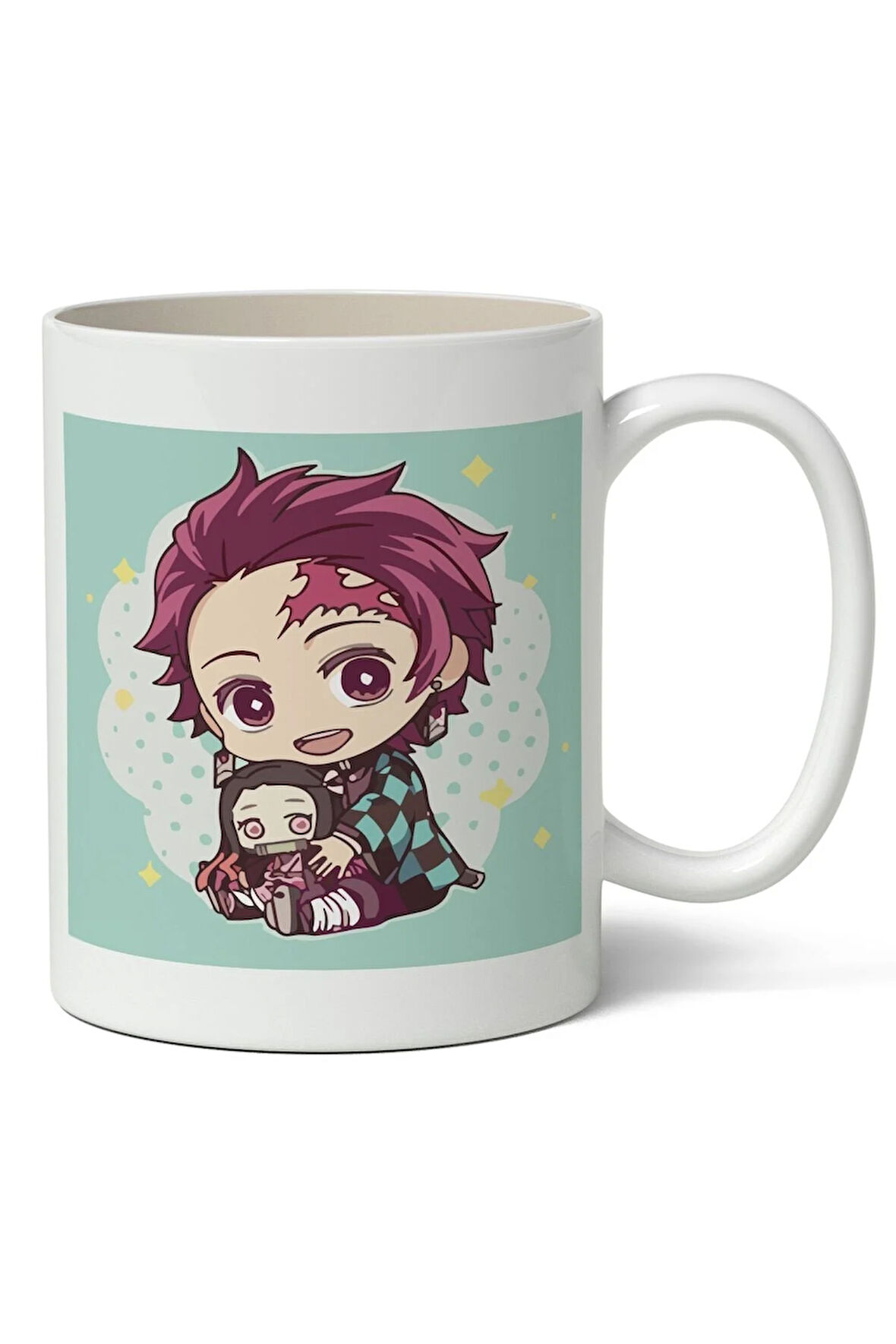 Demon Slayer İblis Keser Temalı Beyaz Kupa Bardak Sevgiliye Arkadaşa Hediye